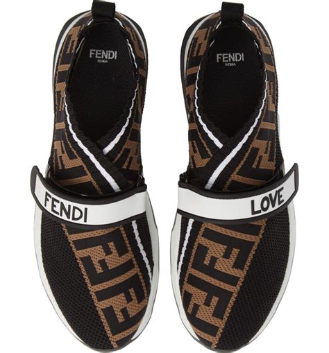 fendi black knitted sneaker|fendi black sneakers women's.